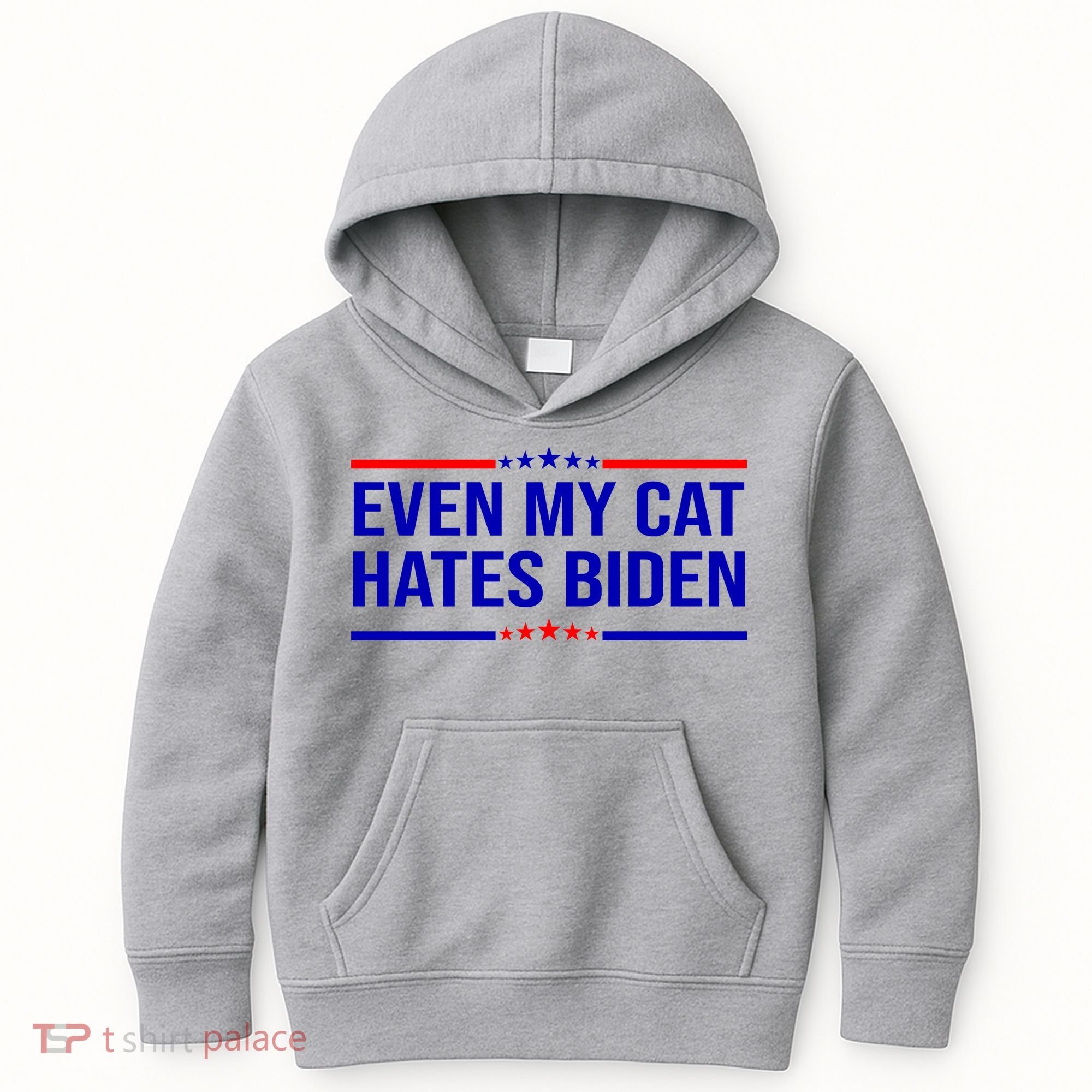 Even My Cat Hates Biden Funny Anti Biden FJB Kids Hoodie