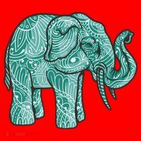 Elephant Mandala Cute Gift Santa Hat thumb 1