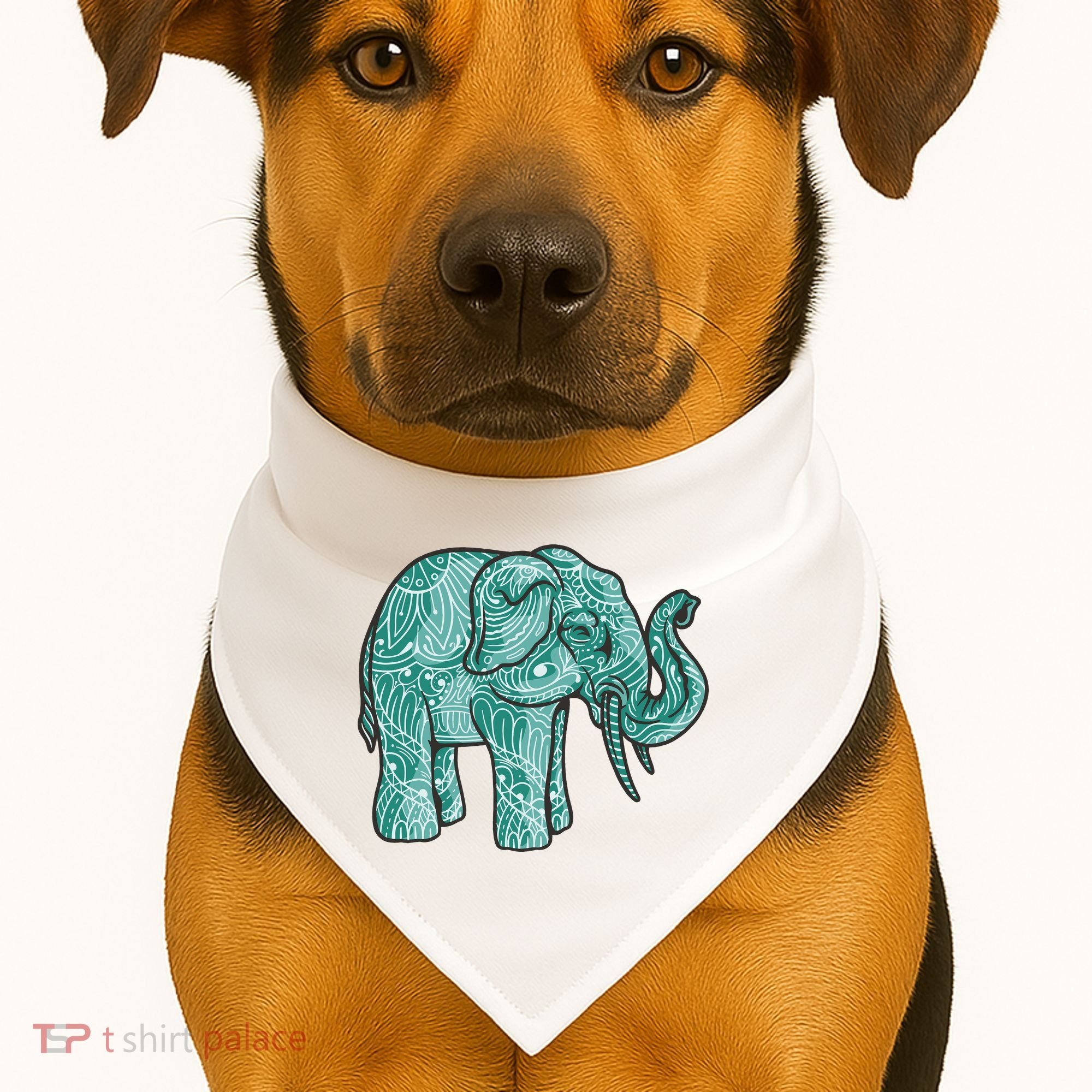 Elephant Mandala Cute Gift USA-Made Doggie Bandana