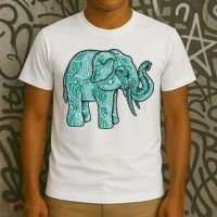 Elephant Mandala Cute Gift T-Shirt thumb 3