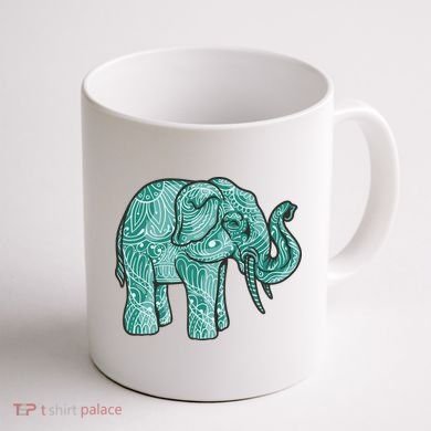 Elephant Mandala Cute Gift Coffee Mug back