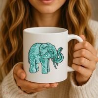 Elephant Mandala Cute Gift Coffee Mug thumb 3