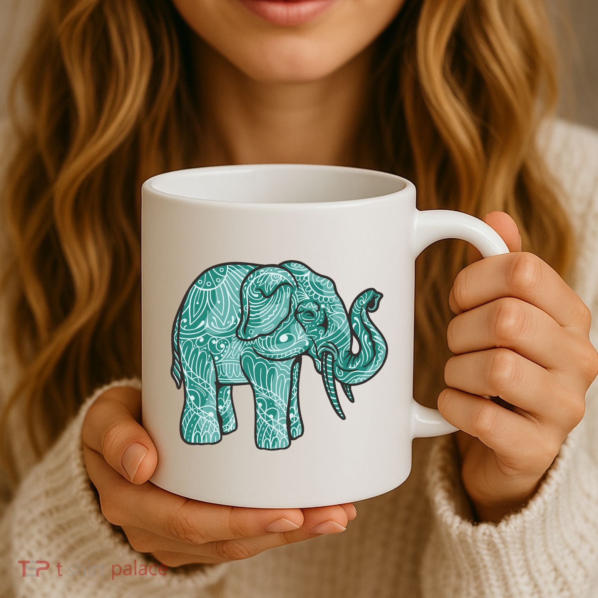 Elephant Mandala Cute Gift Coffee Mug