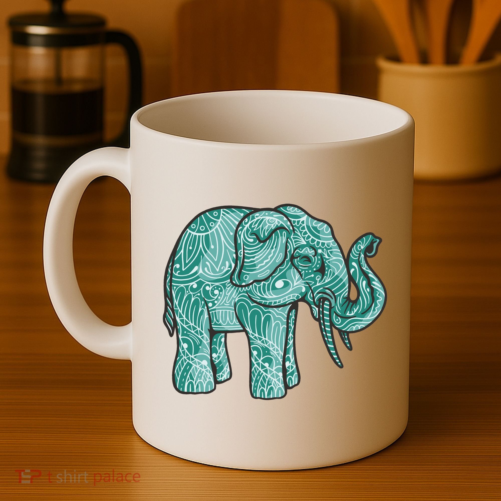 Elephant Mandala Cute Gift Coffee Mug