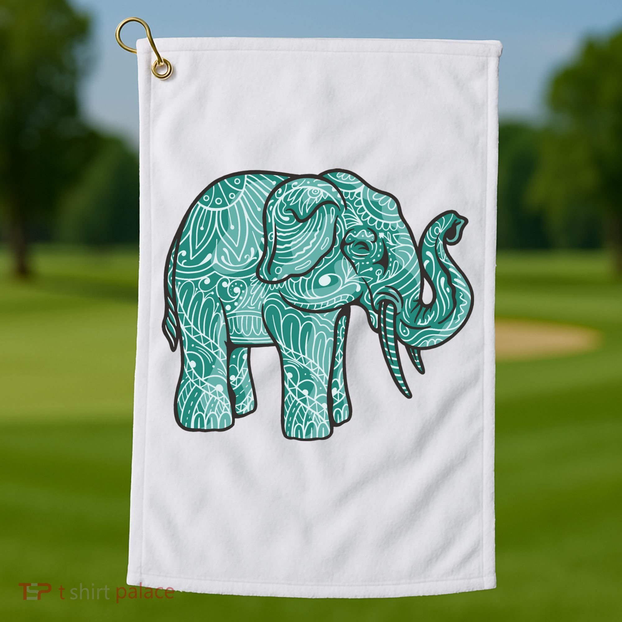 Elephant Mandala Cute Gift Golf Towel