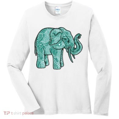 Elephant Mandala Cute Gift Women's Long Sleeve Shirt