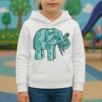 Elephant Mandala Cute Gift Kids Hoodie thumb 3