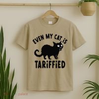 Even My Cat Is Terrified Funny Creepy Cat Face Scary Kitten T-Shirt thumb 2