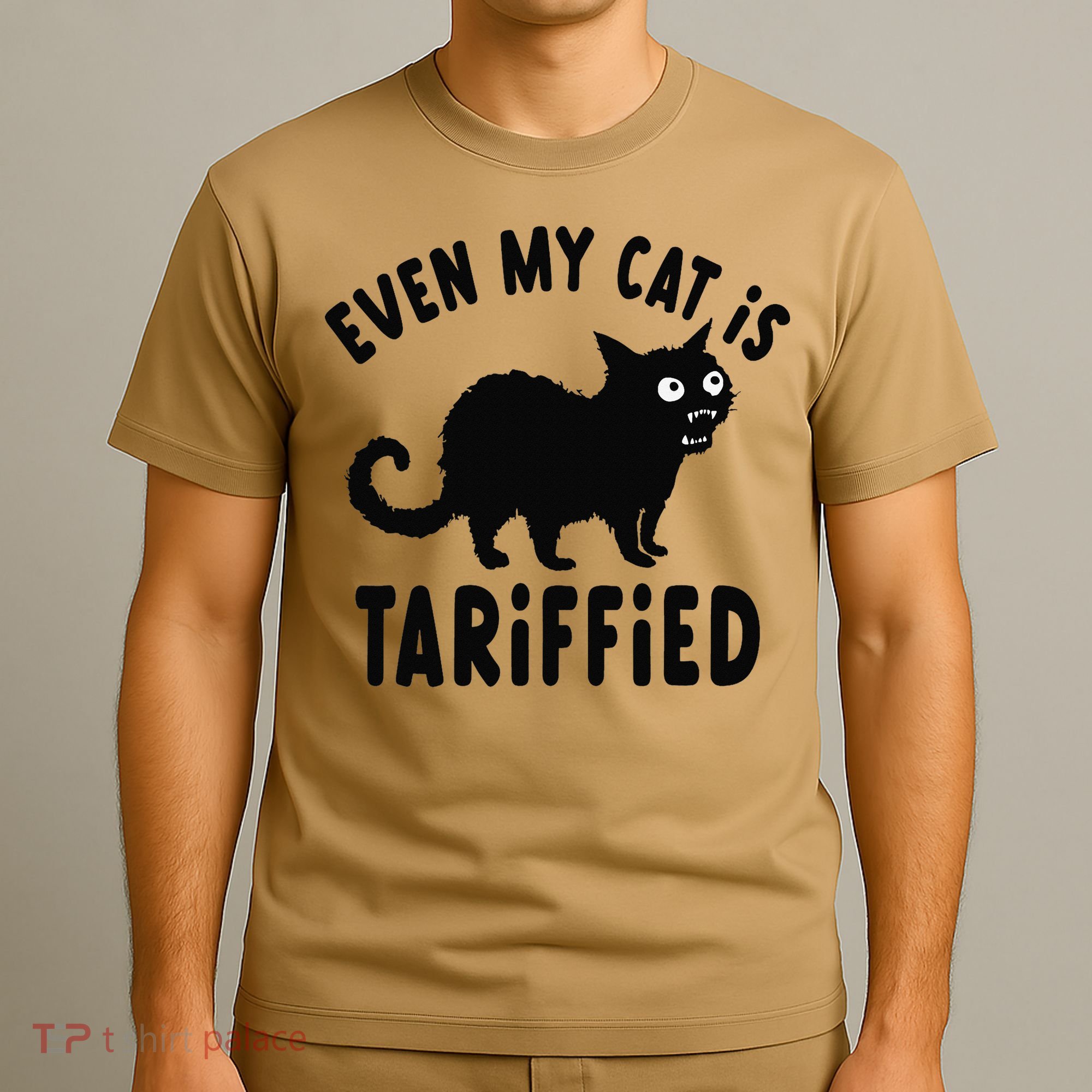 Even My Cat Is Terrified Funny Creepy Cat Face Scary Kitten T-Shirt