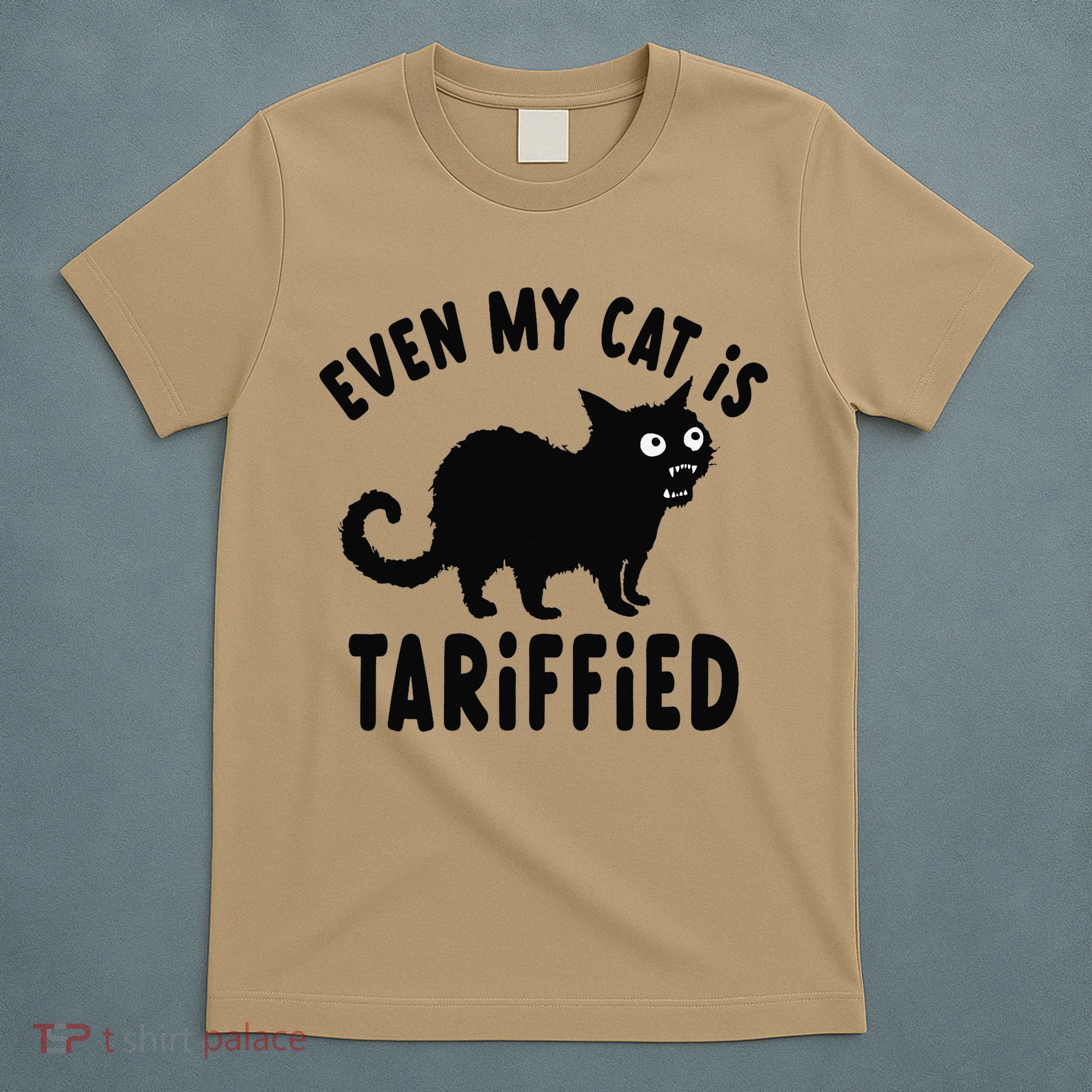 Even My Cat Is Terrified Funny Creepy Cat Face Scary Kitten T-Shirt