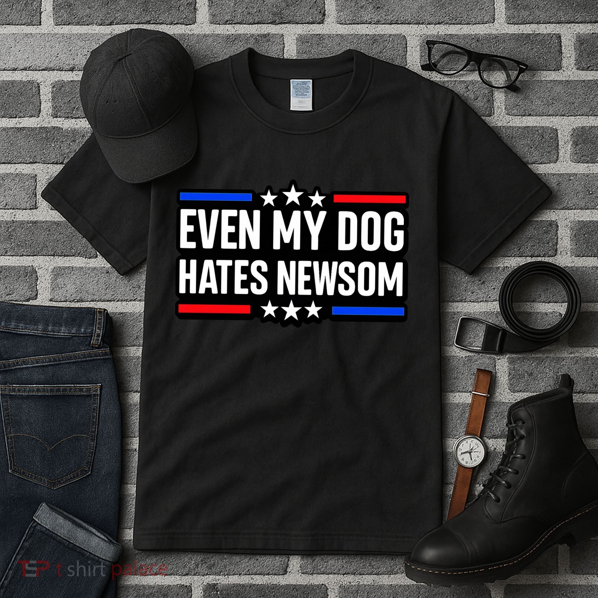 Even My Dog Hates Gavin Newsom Tall T-Shirt