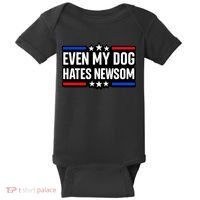 Even My Dog Hates Gavin Newsom Baby Bodysuit thumb 0