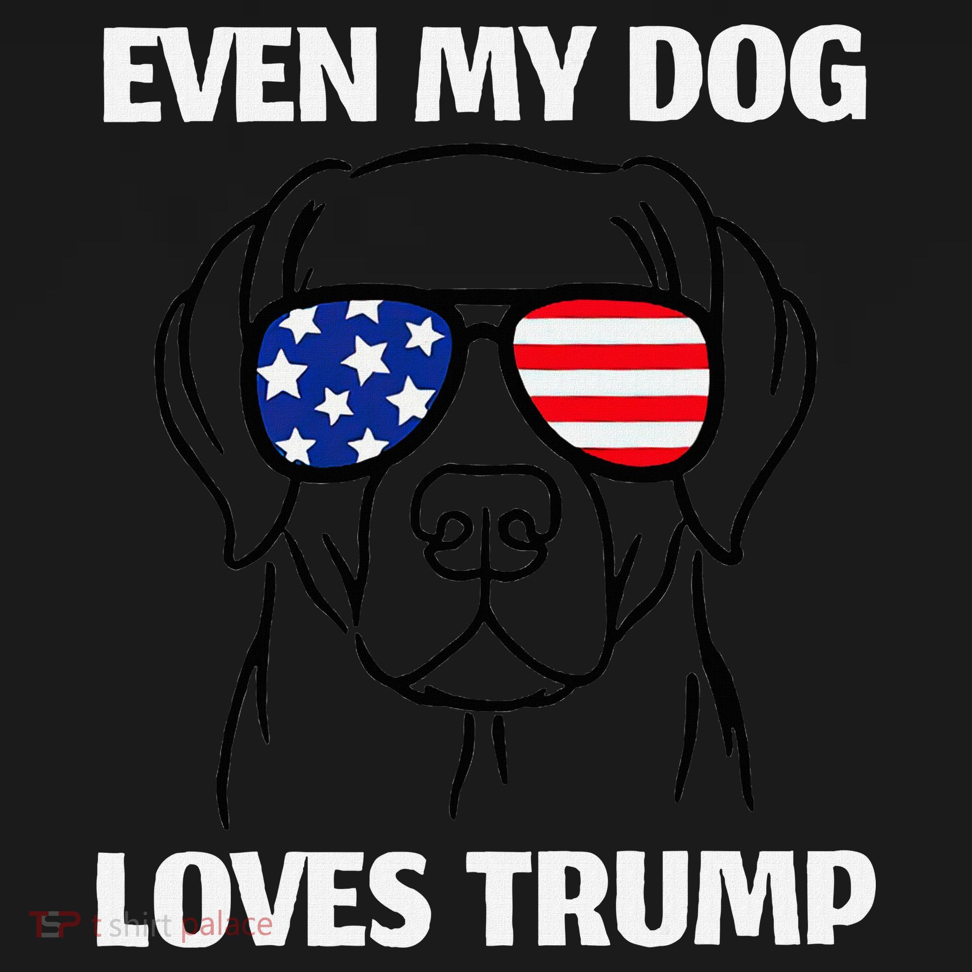 Even My Dog Loves Trump Labrador With Usa Flag Sunglasses Women's Hoodie