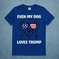 Even My Dog Loves Trump Labrador With Usa Flag Sunglasses T-Shirt thumb 5