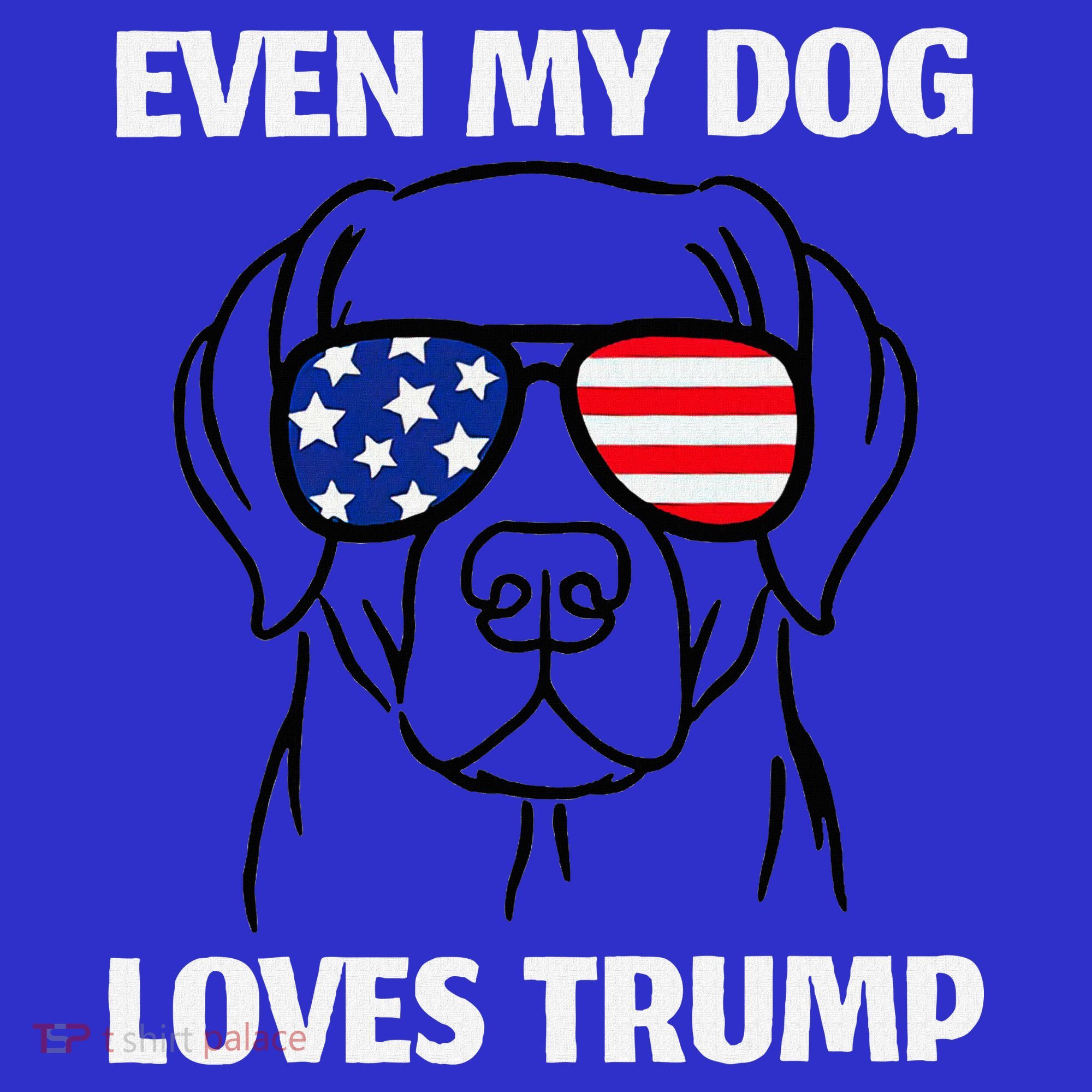 Even My Dog Loves Trump Labrador With Usa Flag Sunglasses Women's Tank Top