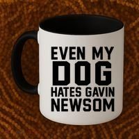Even My Dog Hates Gavin Newsom Funny Politics Coffee Mug thumb 2