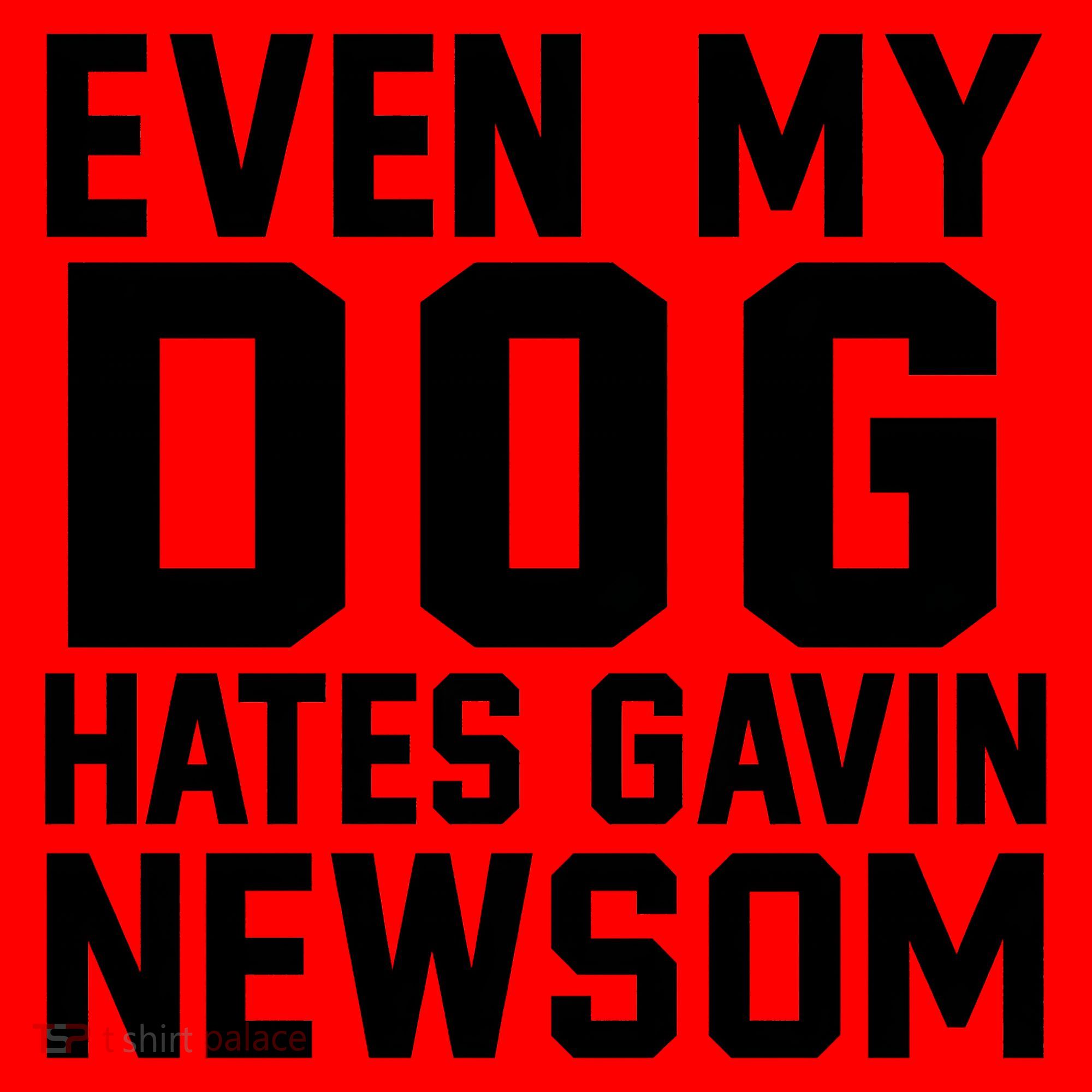 Even My Dog Hates Gavin Newsom Funny Politics Santa Hat