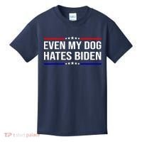 Even My Dog Hates Biden Funny Anti Biden FJB Kids T-Shirt thumb 0