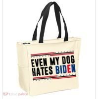 Even My Dog Hates Biden Funny Tote Bag thumb 2