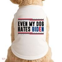 Even My Dog Hates Biden Funny Doggie Tank thumb 0