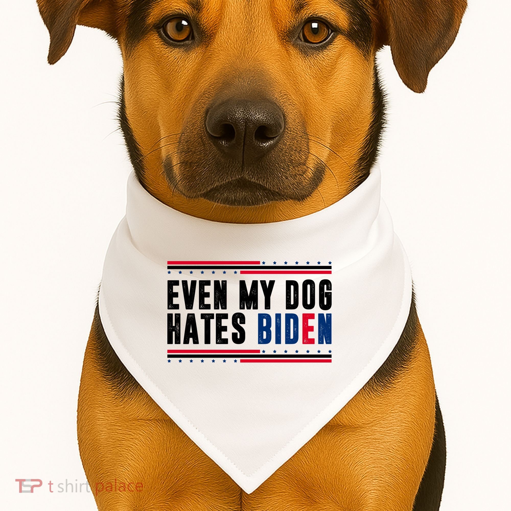 Even My Dog Hates Biden Funny USA-Made Doggie Bandana