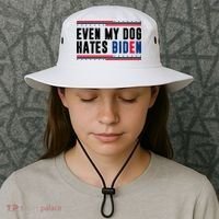 Even My Dog Hates Biden Funny Bucket Hat thumb 3
