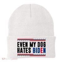 Even My Dog Hates Biden Funny Beanie thumb 0