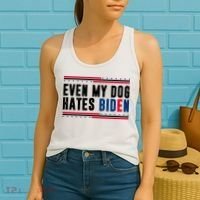 Even My Dog Hates Biden Funny Women's Tank Top thumb 2
