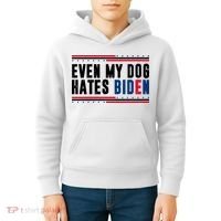 Even My Dog Hates Biden Funny Kids Hoodie thumb 4