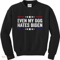Even My Dog Hates Biden Shirt Funny Anti Biden Kids Sweatshirt thumb 0