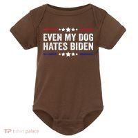 Even My Dog Hates Biden Shirt Funny Anti Biden Baby Bodysuit thumb 0