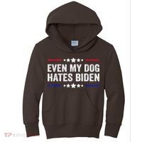 Even My Dog Hates Biden Shirt Funny Anti Biden Kids Hoodie thumb 0