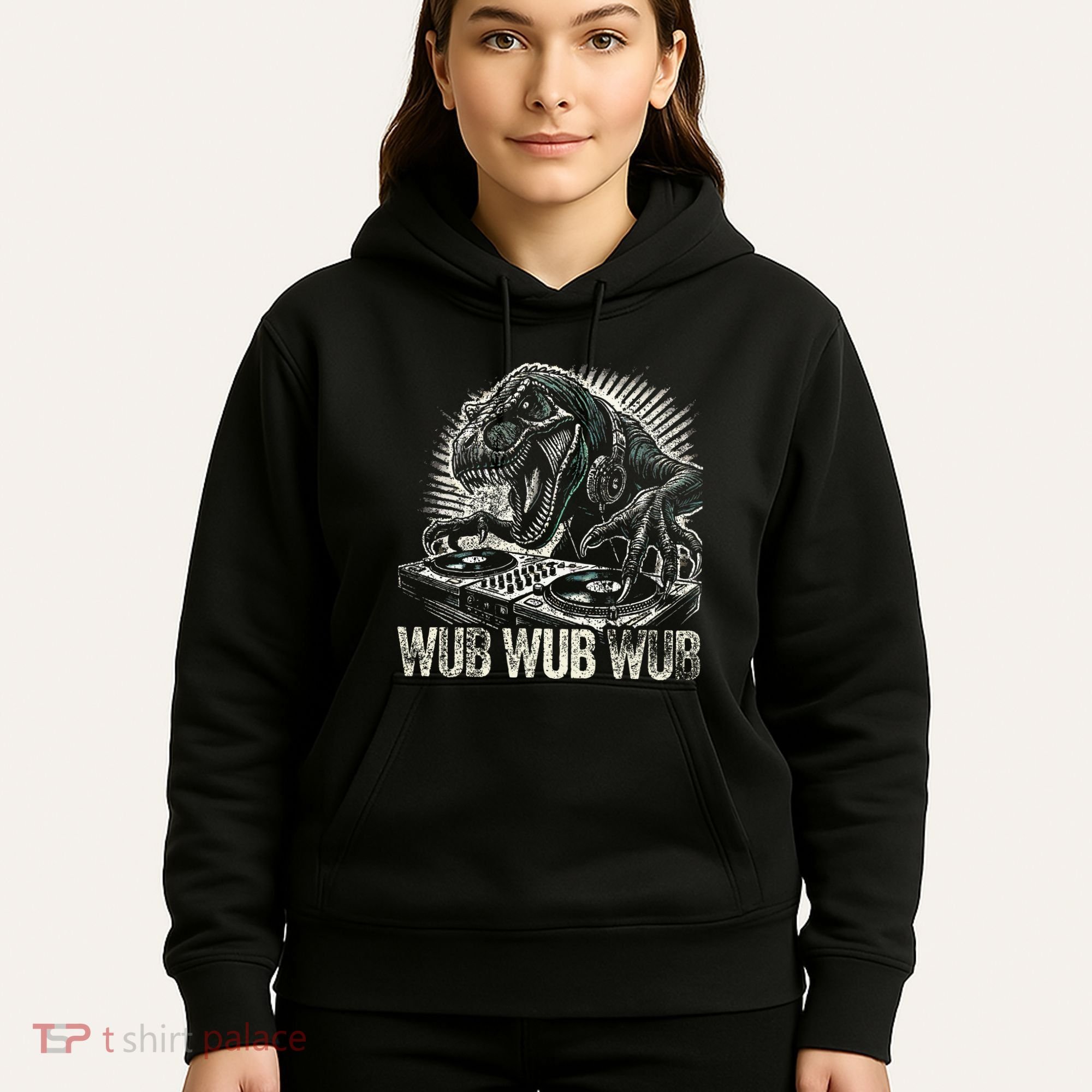 Electronic Music Dinosaur Dj Dubstep Hoodie