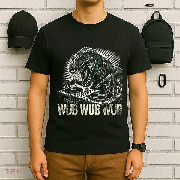Electronic Music Dinosaur Dj Dubstep T-Shirt