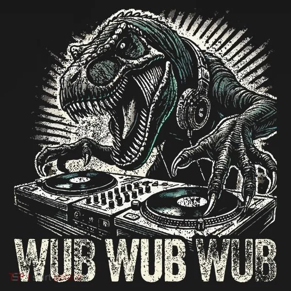 Electronic Music Dinosaur Dj Dubstep T-Shirt