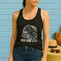 Electronic Music Dinosaur Dj Dubstep Women's Tank Top thumb 2