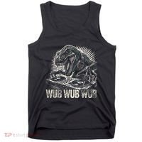 Electronic Music Dinosaur Dj Dubstep Tank Top thumb 0