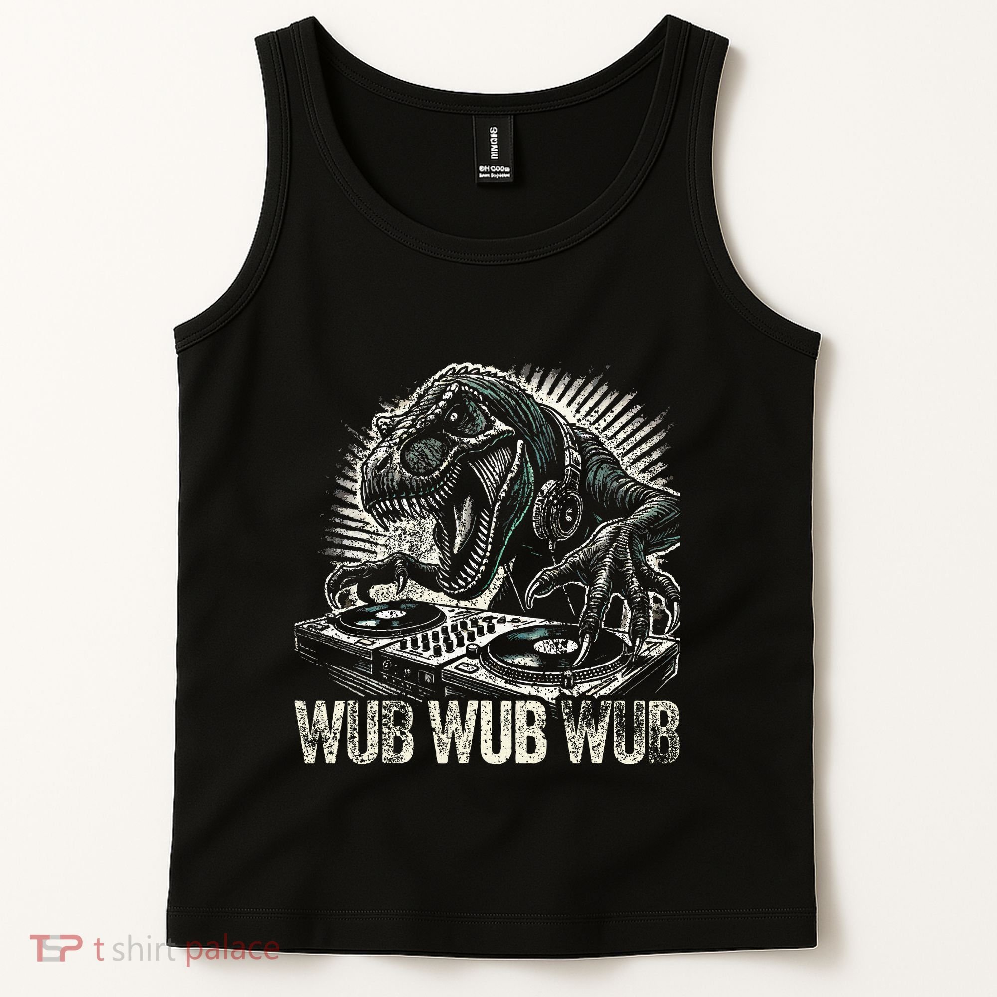 Electronic Music Dinosaur Dj Dubstep Tank Top