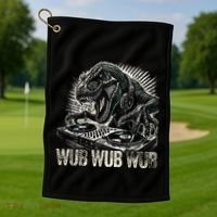 Electronic Music Dinosaur Dj Dubstep Golf Towel thumb 1