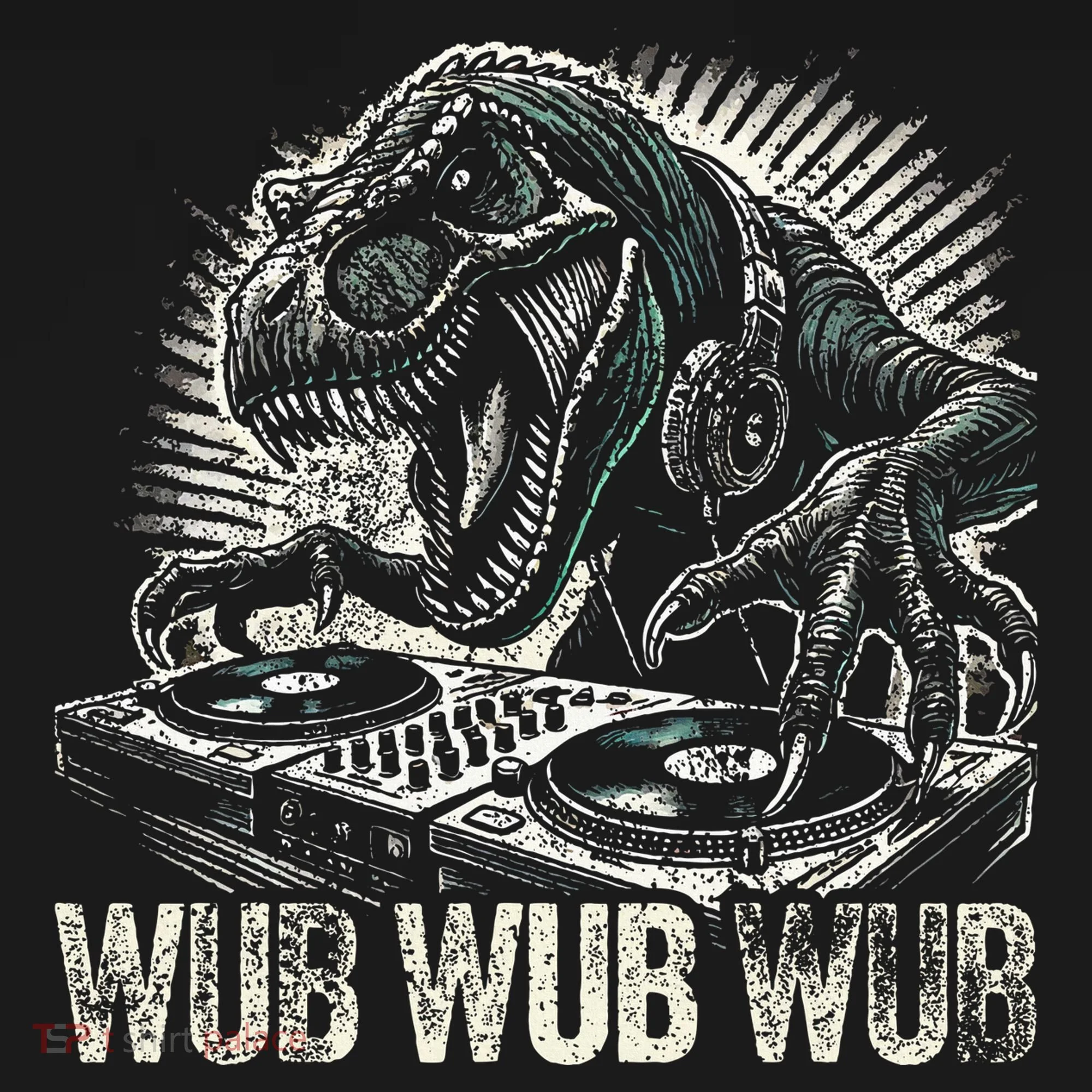 Electronic Music Dinosaur Dj Dubstep Women's Long Sleeve Shirt