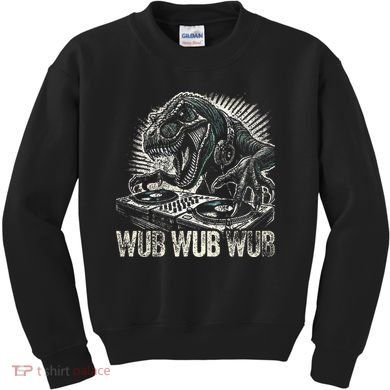 Electronic Music Dinosaur Dj Dubstep Kids Sweatshirt