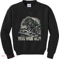 Electronic Music Dinosaur Dj Dubstep Kids Sweatshirt thumb 0