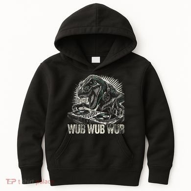 Electronic Music Dinosaur Dj Dubstep Kids Hoodie