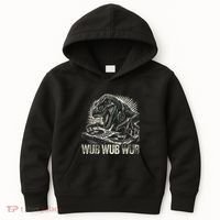 Electronic Music Dinosaur Dj Dubstep Kids Hoodie thumb 0