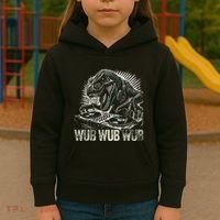 Electronic Music Dinosaur Dj Dubstep Kids Hoodie thumb 3