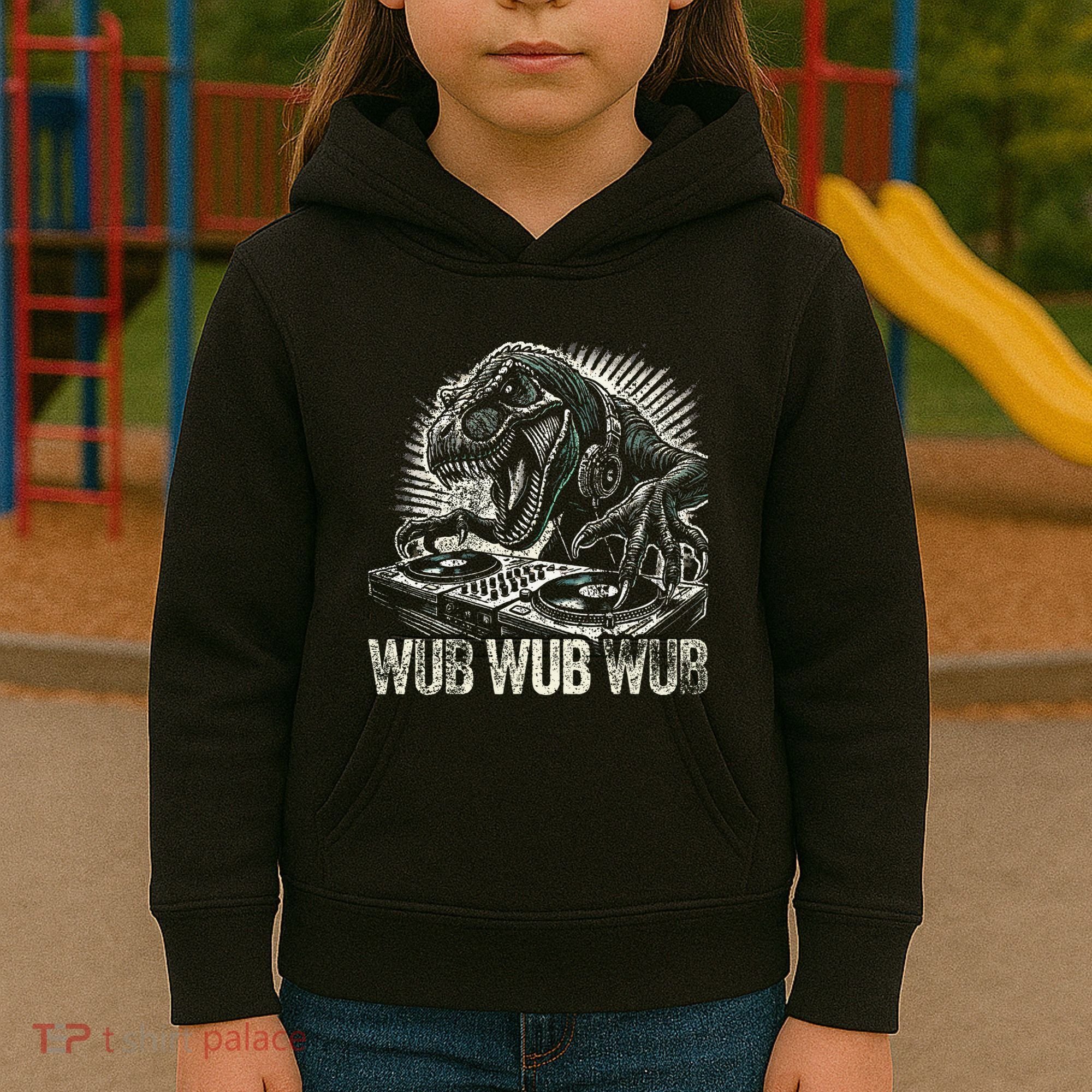 Electronic Music Dinosaur Dj Dubstep Kids Hoodie