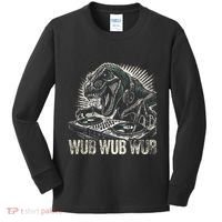 Electronic Music Dinosaur Dj Dubstep Kids Long Sleeve Shirt thumb 0