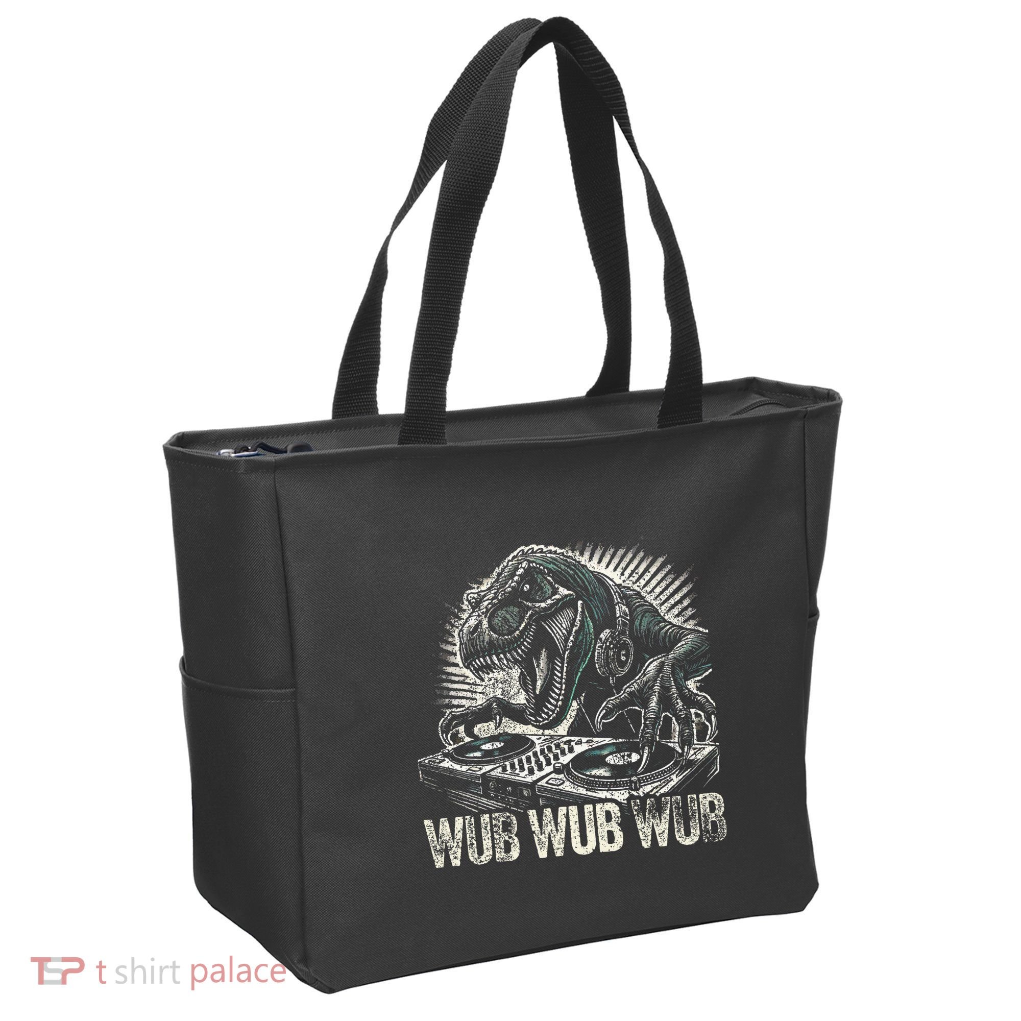Electronic Music Dinosaur Dj Dubstep Tote Bag