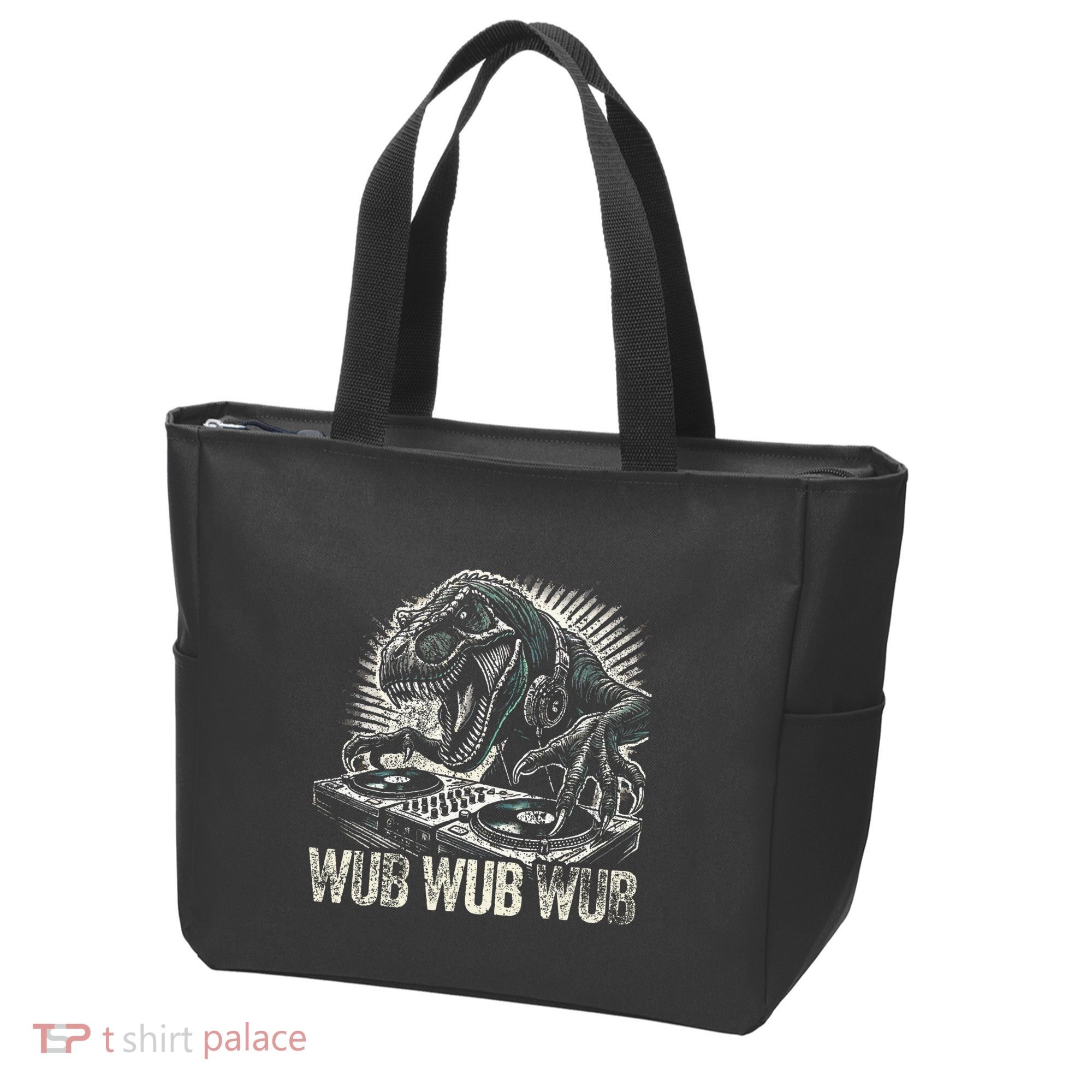 Electronic Music Dinosaur Dj Dubstep Tote Bag