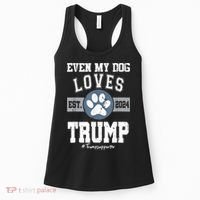 Even My Dog Loves Trump Usa Flag Election Trump Support Women's Tank Top thumb 0